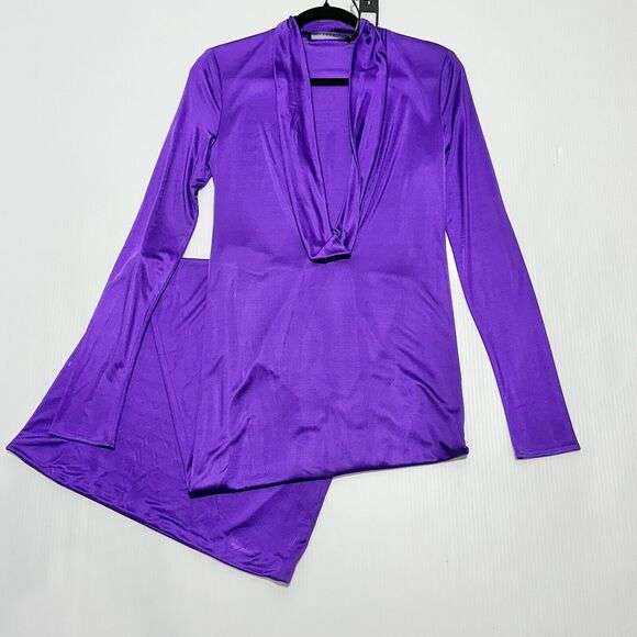 NWT Versace Runway 2023 Cowl Neck Draped Satin Maxi Dress Gown IT 38/US 2 - Picture 6 of 16